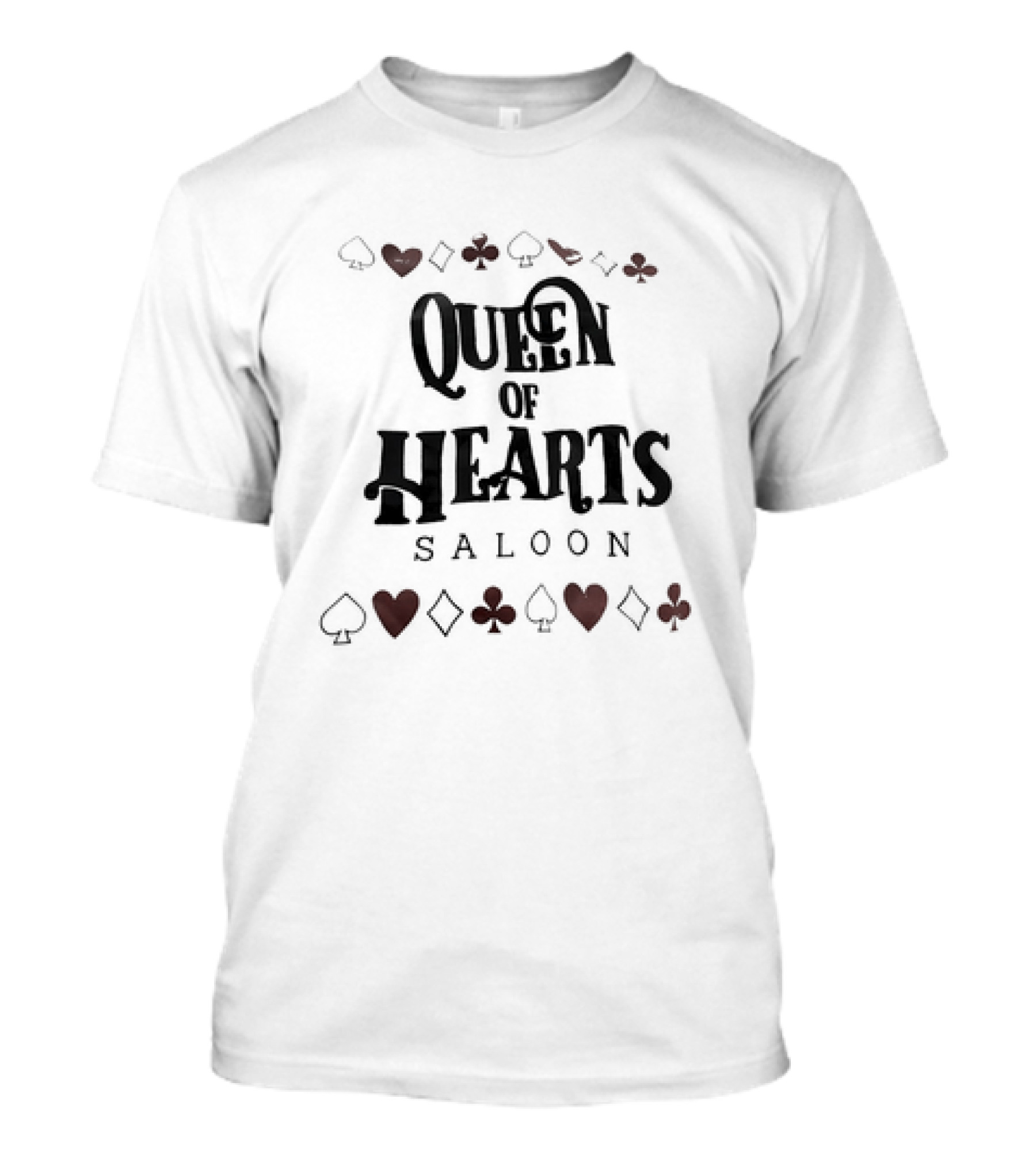 Queen Of Hearts Saloon Playing Card Symbols T-Shirt