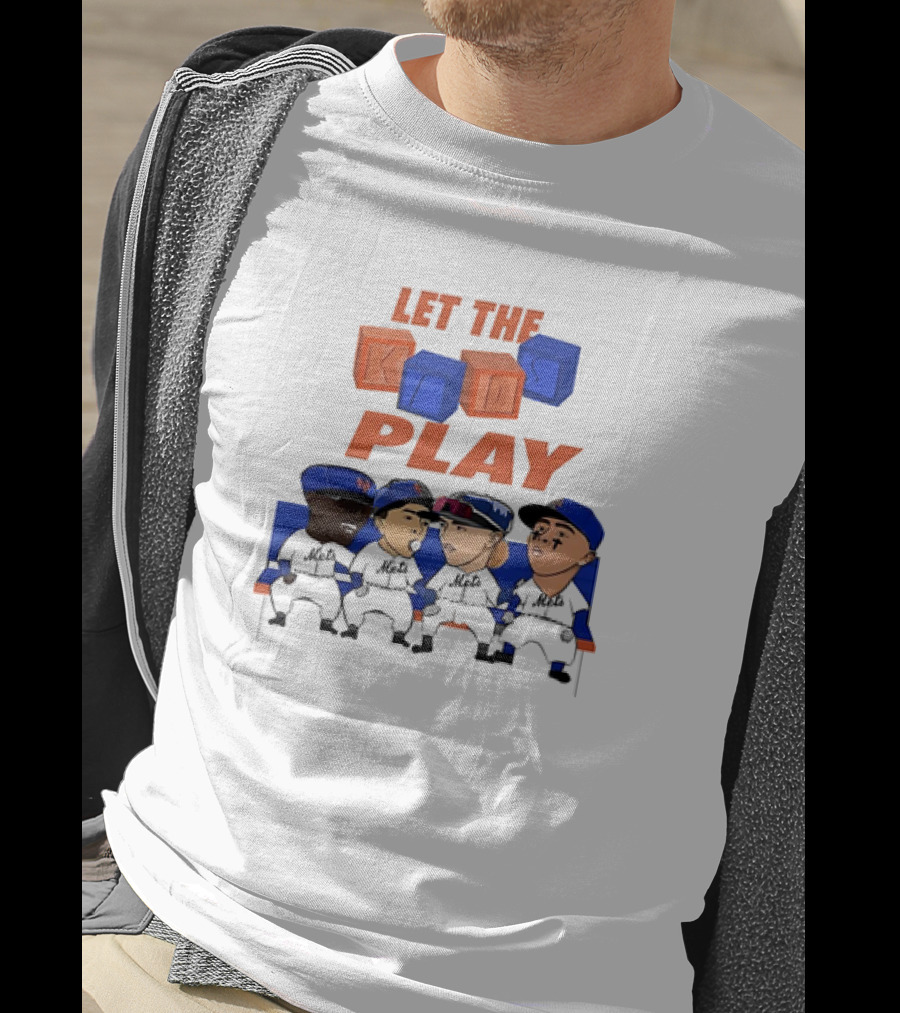 Let The Kids Play Mets Cartoon Baseball Team Fans T-Shirt