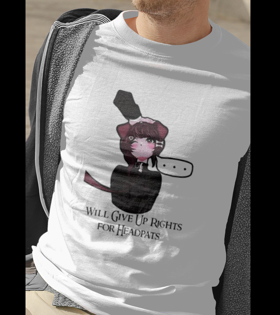 Will Give Up Rights For Headpats Anime Cat Ear Character With Blush And Speech Bubble T-Shirt