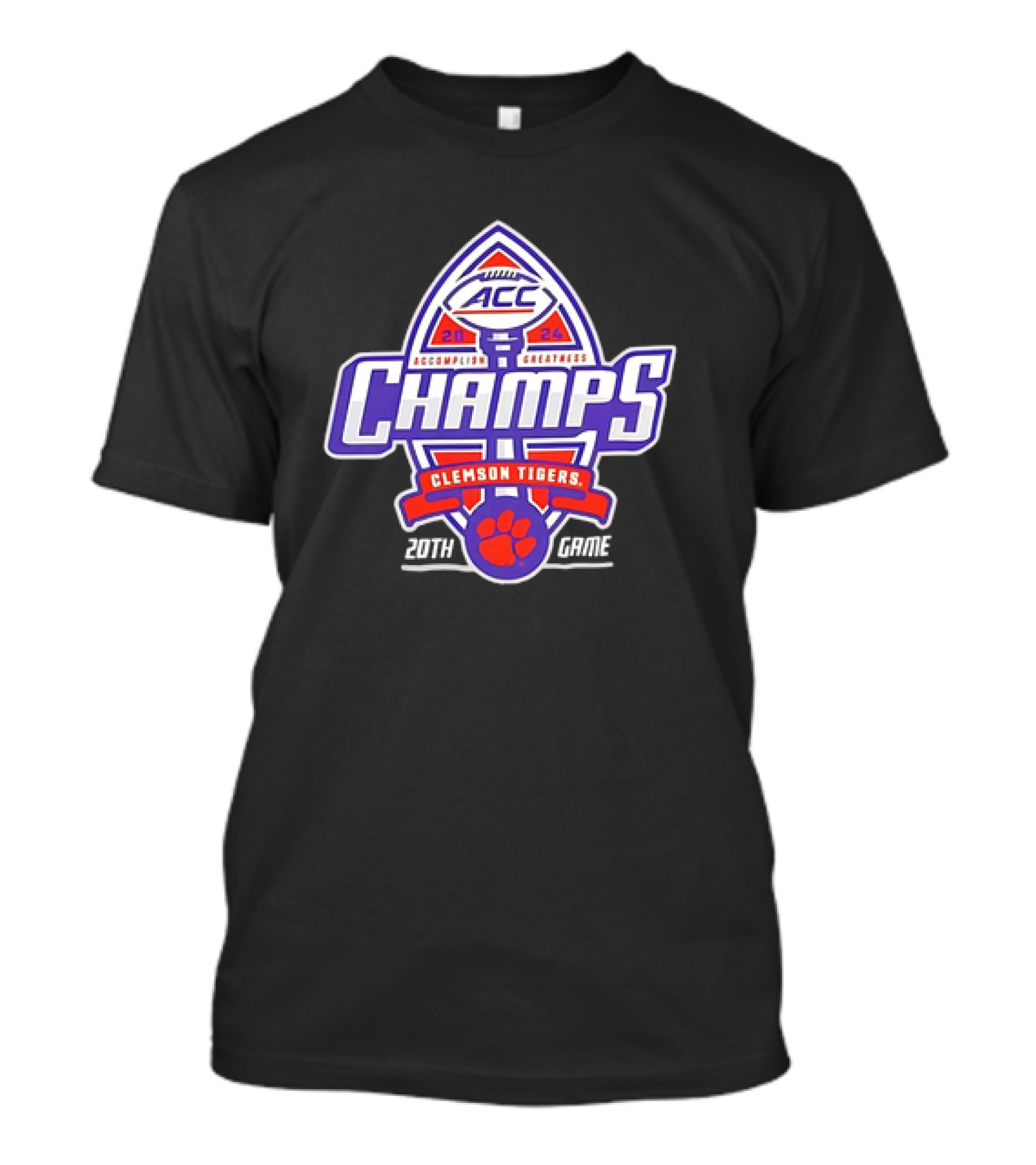 ACC Champs Clemson Tigers Accomplish Greatness 20th Game T-Shirt