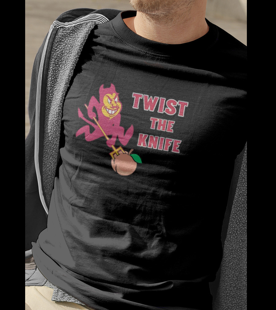 Arizona State Sun Devils Twist The Knife Peach Cleaver T-Shirt