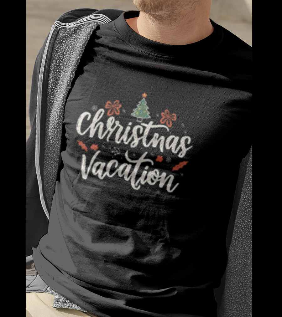 Christmas Vacation Holiday Tree And Snowflakes T-Shirt