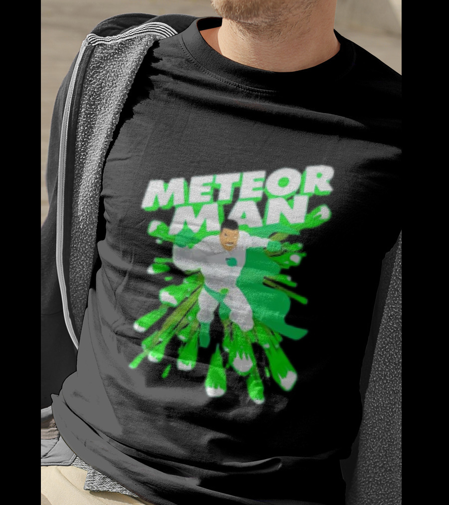Meteor Man Heroic Pose With Green Comet Effect T-Shirt
