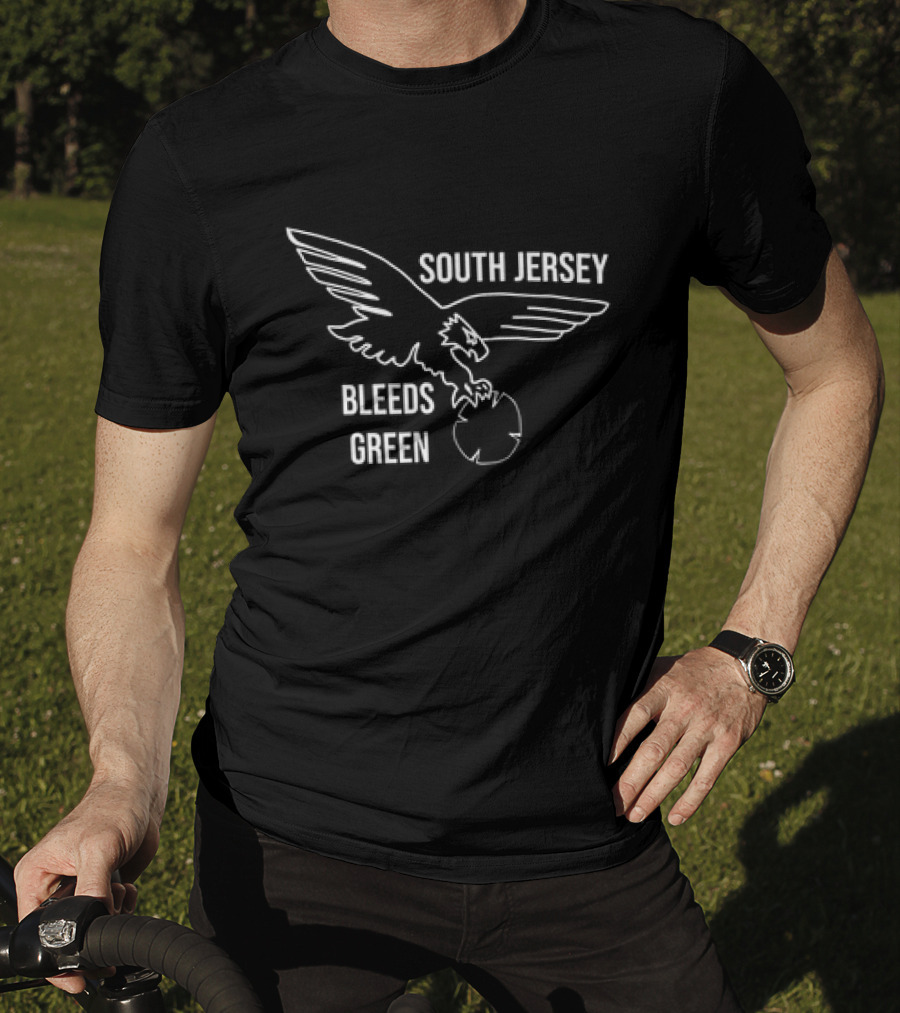 South Jersey Bleeds Green Eagle Football Passion T-Shirt