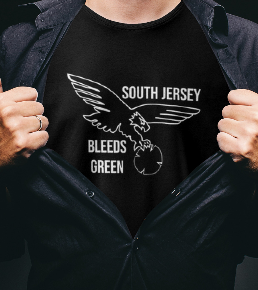South Jersey Bleeds Green Eagle Football Passion T-Shirt