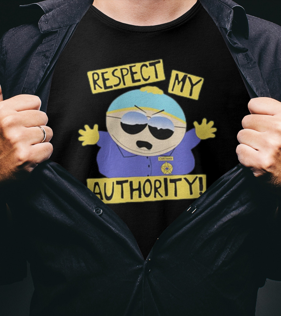 South Park Respect My Authority Cartman Police Badge Sunglasses T-Shirt