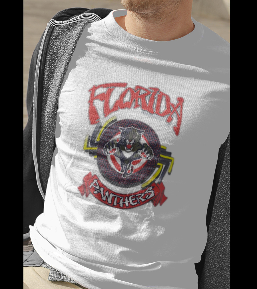 Florida Panthers Bold Design Logo With Fierce Panther T-Shirt