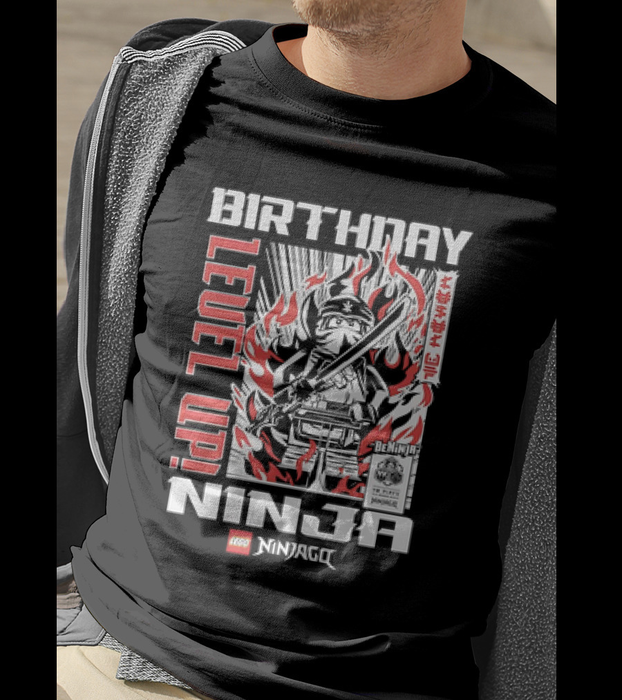 Birthday Level Up Ninja LEGO Ninjago Fire T-Shirt
