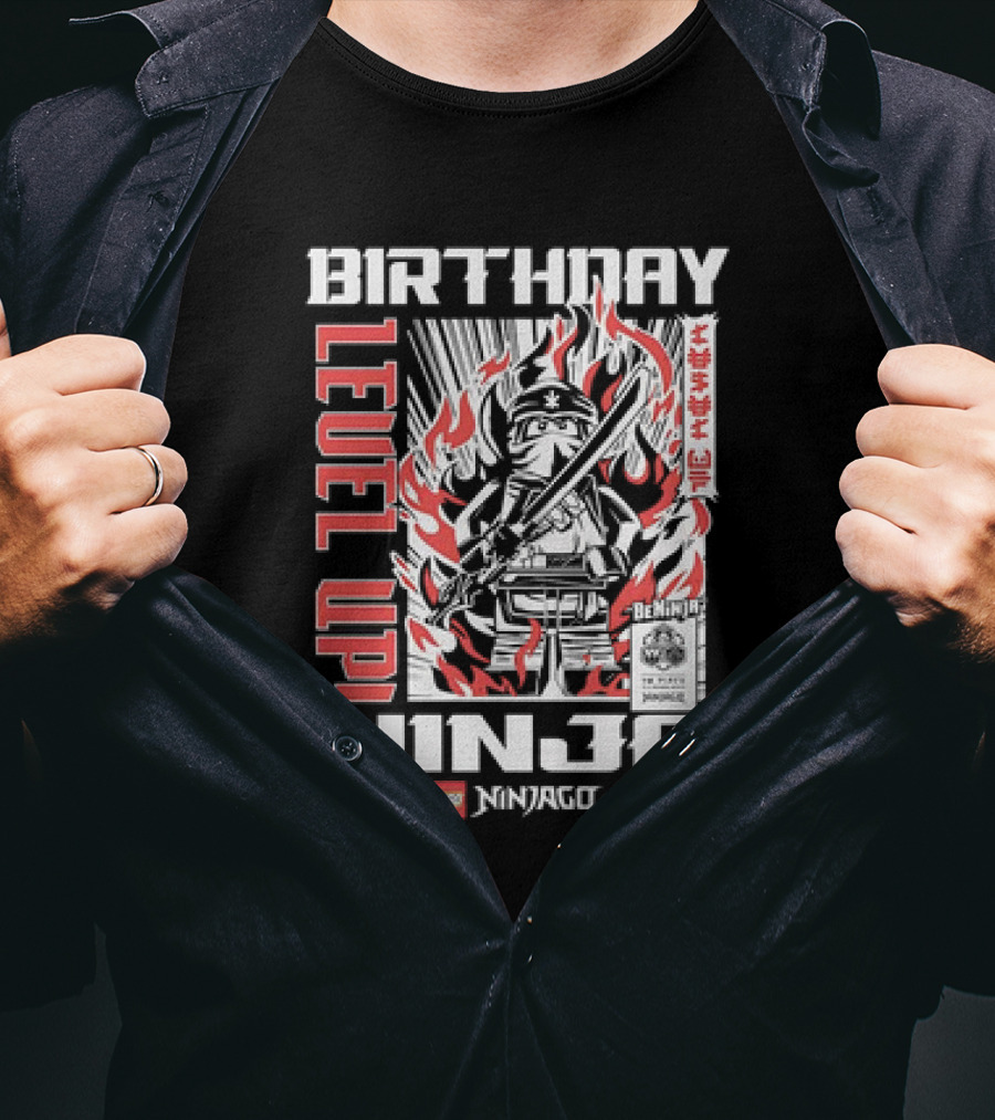 Birthday Level Up Ninja LEGO Ninjago Fire T-Shirt