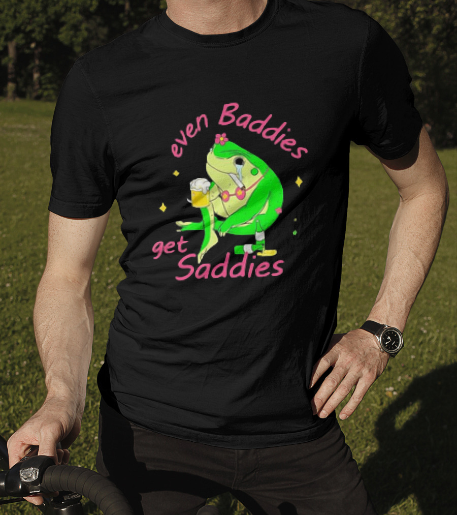 Even Baddies Get Saddies Drunk Frog With Beer And Cigarette T-Shirt