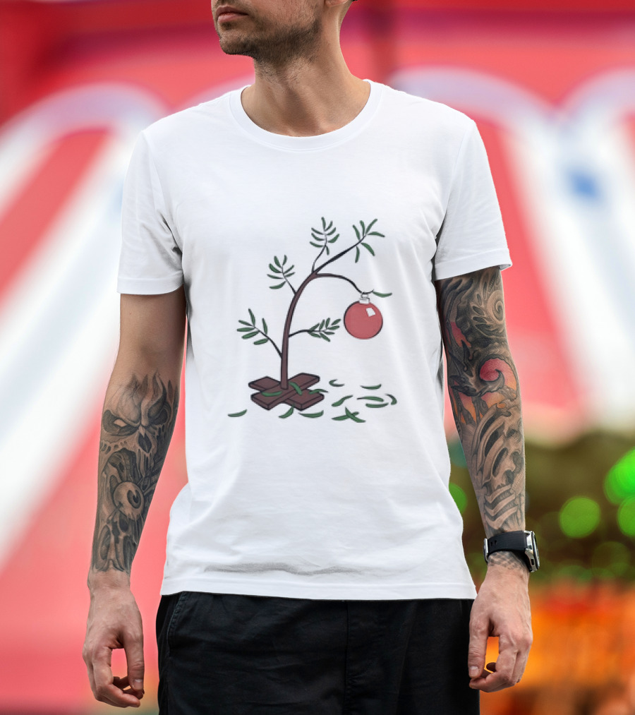 Charlie Brown Christmas Tree Illustration Minimalist T-Shirt