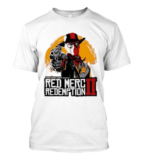 Deadpool Chimichanga Games Red Merc Redemption II Cowboy Mercenary T-Shirt