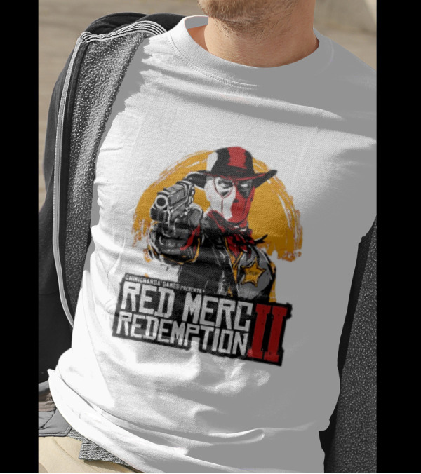 Deadpool Chimichanga Games Red Merc Redemption II Cowboy Mercenary T-Shirt