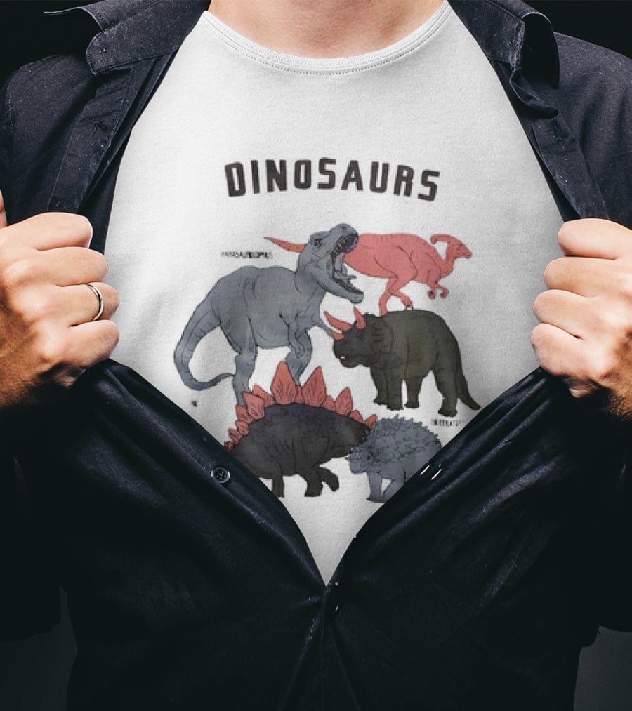 Dinosaurs Parasaurolophus Triceratops Rex Stegosaurus Ankylosaurus T-Shirt