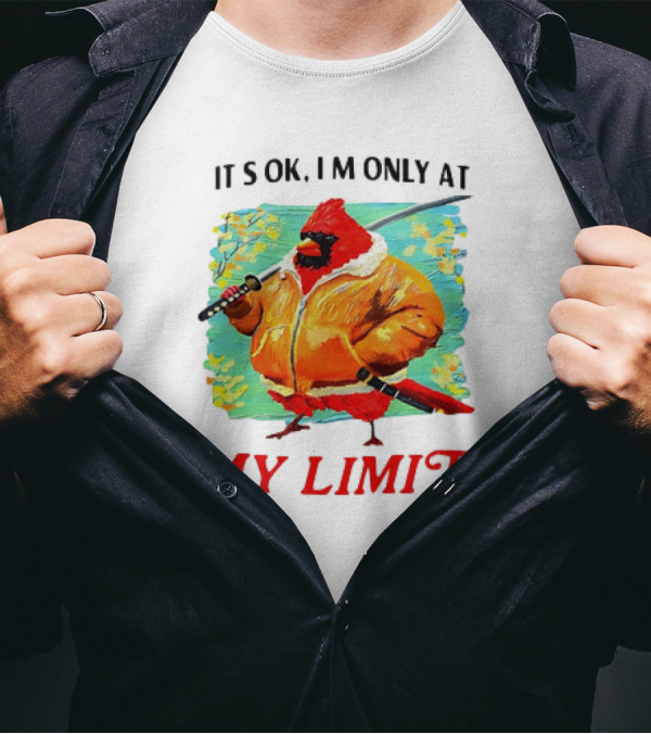 IT'S OK I'M ONLY AT MY LIMIT Samurai Cardinal With Sword In Orange Coat T-Shirt