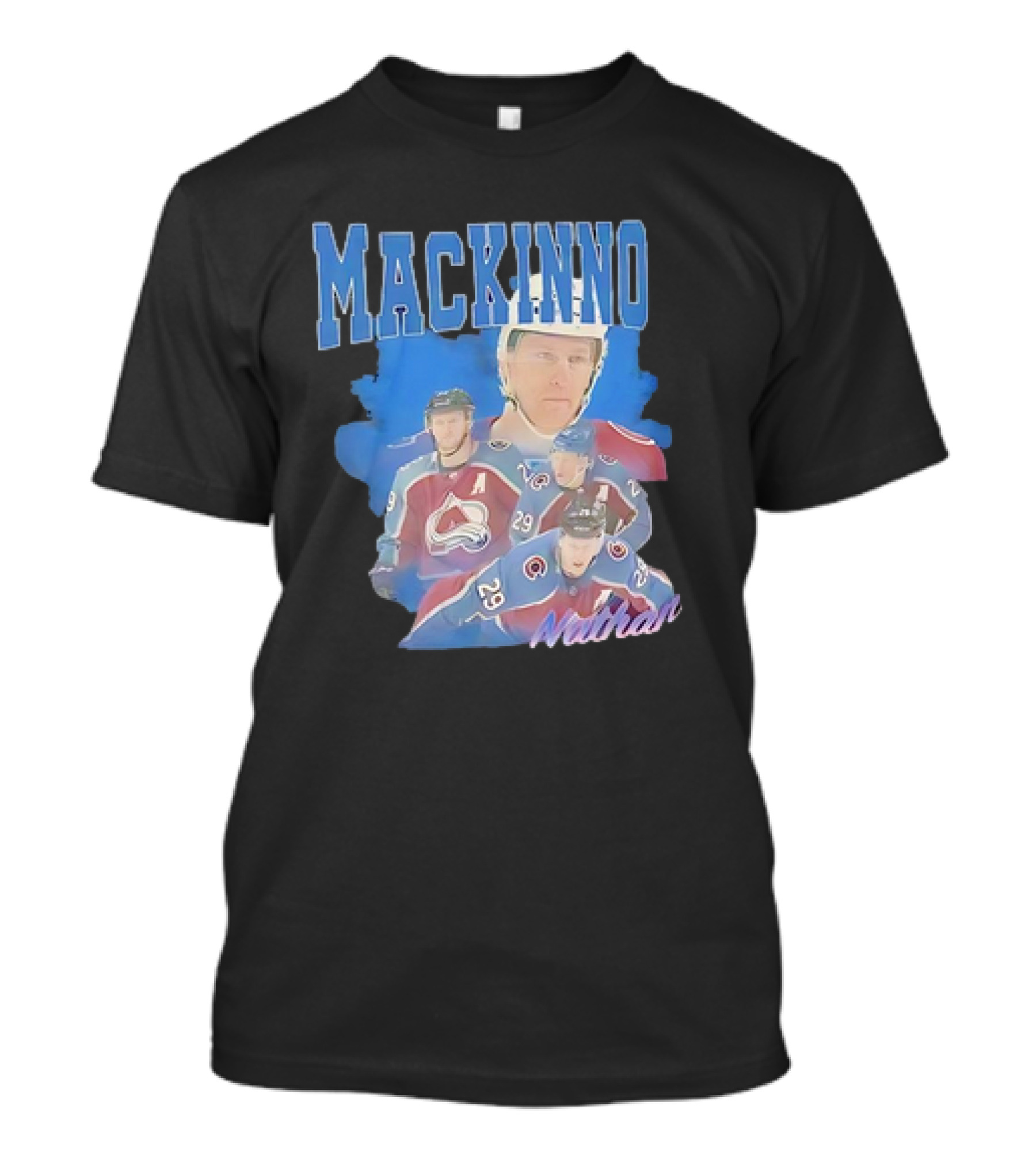 Nathan MacKinnon Colorado Avalanche Hockey Player Collage T-Shirt