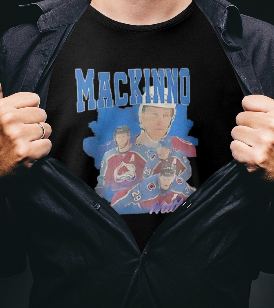Nathan MacKinnon Colorado Avalanche Hockey Player Collage T-Shirt