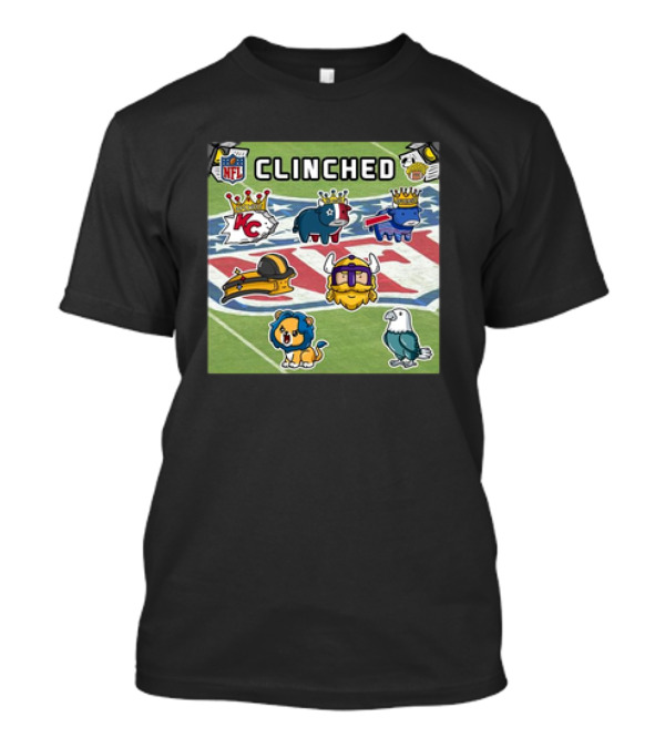 NFL 2024 Clinched AFC Team Crowns And Mascots T-Shirt