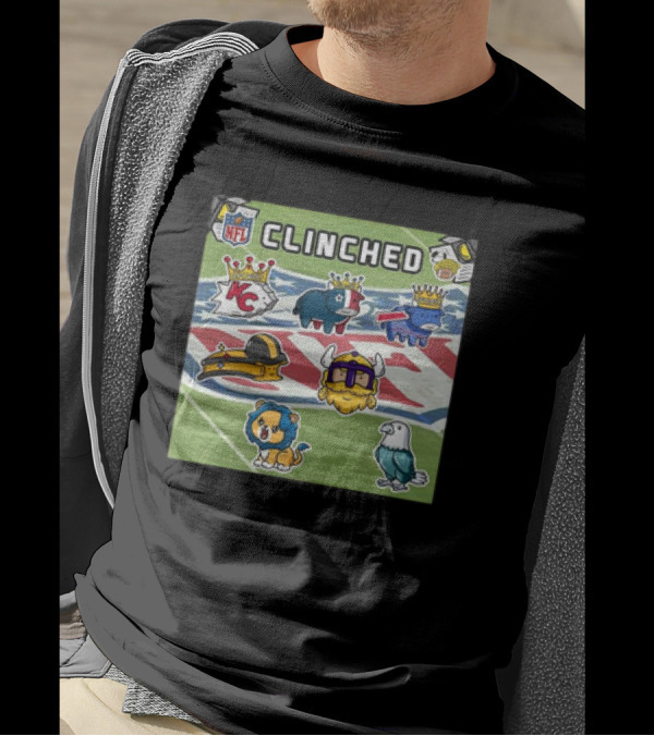 NFL 2024 Clinched AFC Team Crowns And Mascots T-Shirt