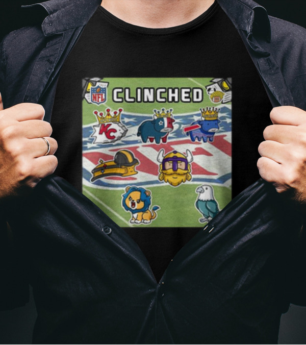 NFL 2024 Clinched AFC Team Crowns And Mascots T-Shirt