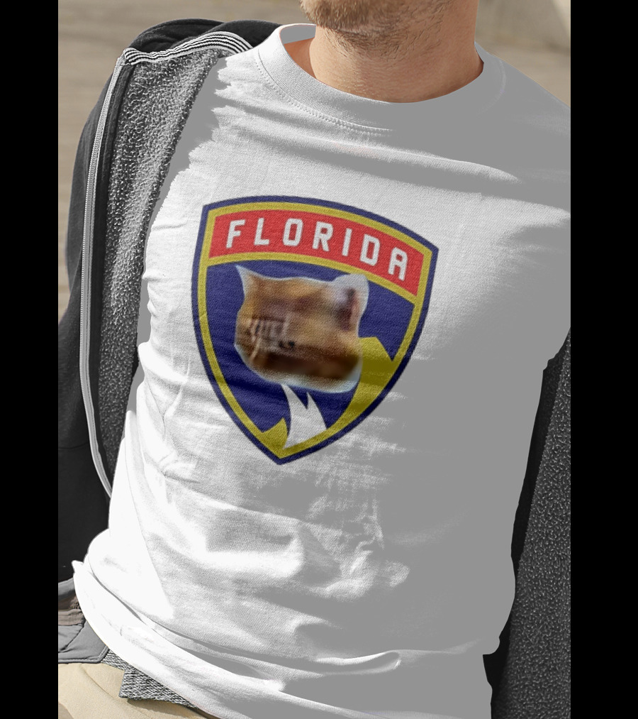 Florida Cat Face Panthers Emblem T-Shirt
