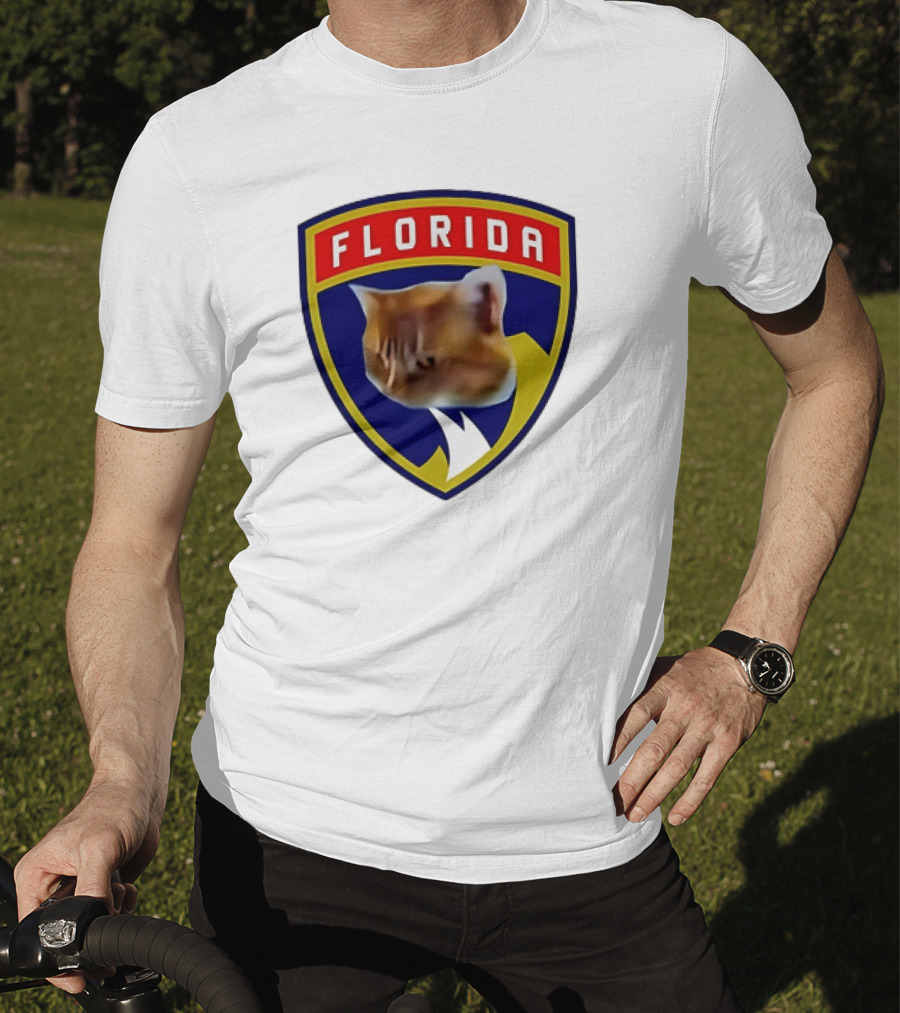 Florida Cat Face Panthers Emblem T-Shirt