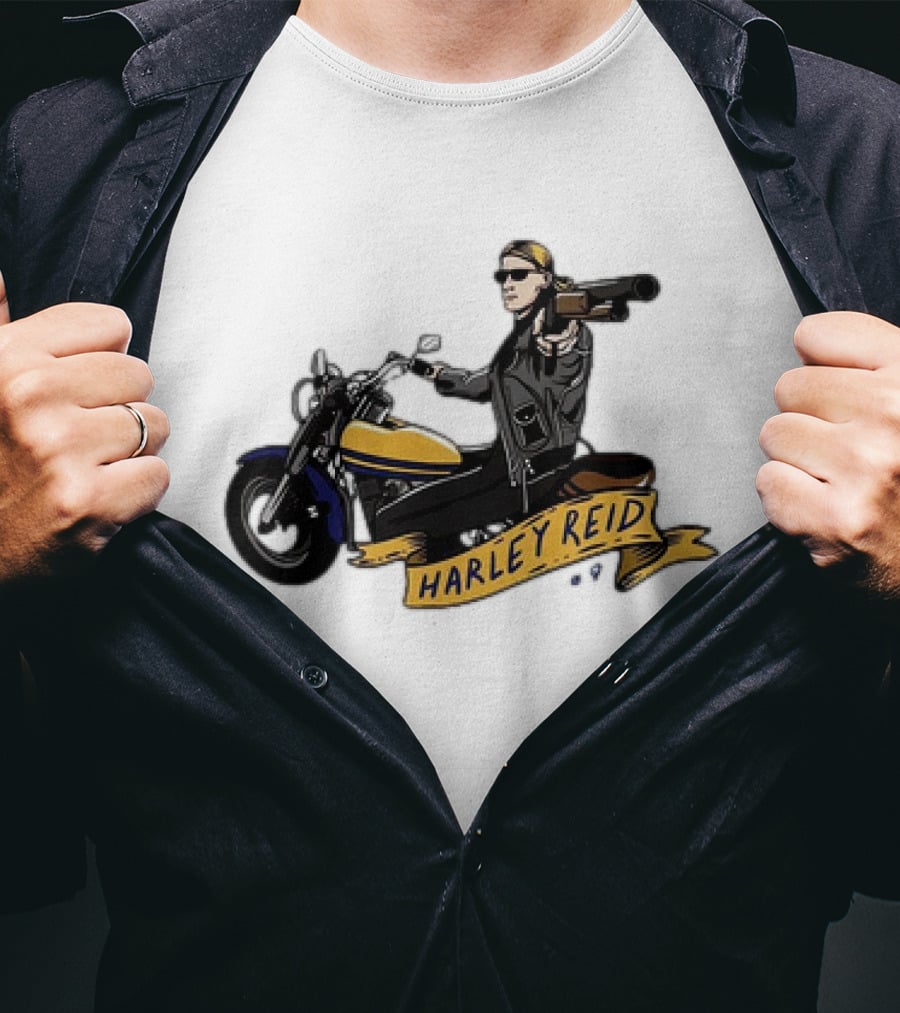 Harley Reid AFL West Coast Eagles Motorcycle Cartoon T-Shirt