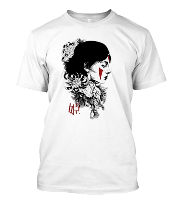 Princess Mononoke San Chrysanthemum Japanese Kanji T-Shirt