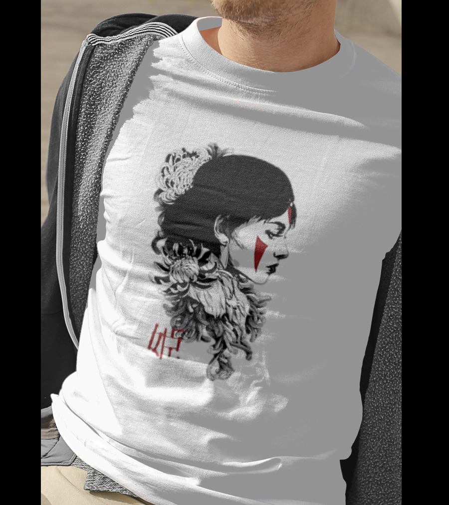 Princess Mononoke San Chrysanthemum Japanese Kanji T-Shirt