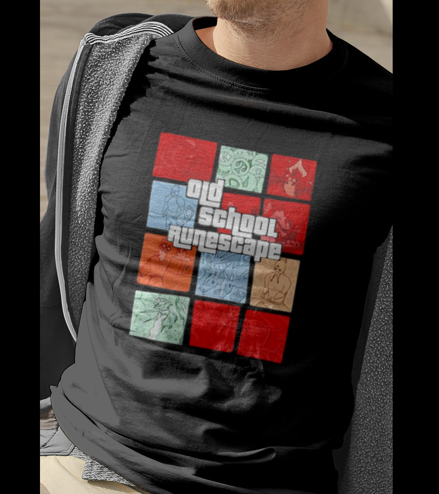 Old School RuneScape Pixel Art Character Collage T-Shirt