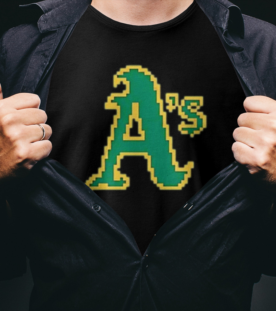 Tecmo A's Retro Gaming Style Logo Oakland Athletics T-Shirt