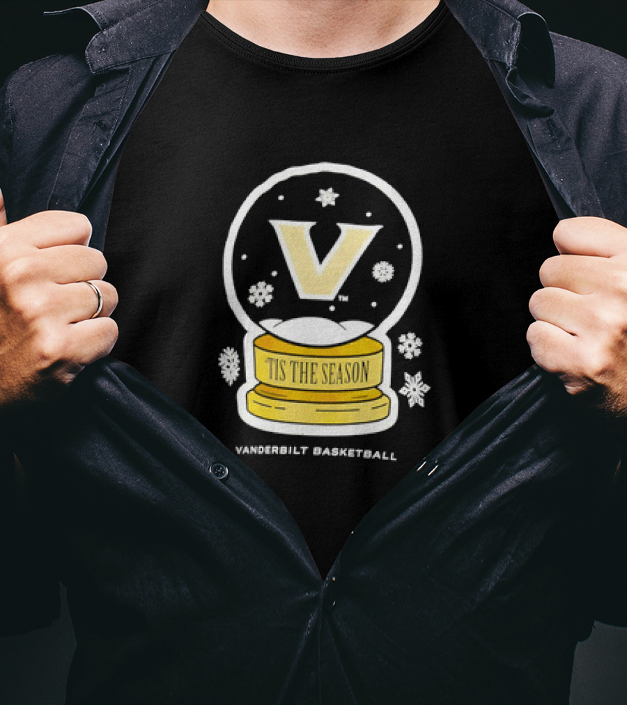 Vanderbilt Basketball Tis The Season Christmas Snow Globe T-Shirt