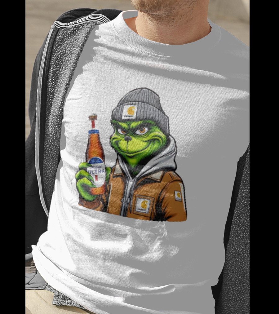 Grinch Michelob Ultra Carhartt Beanie And Jacket T-Shirt