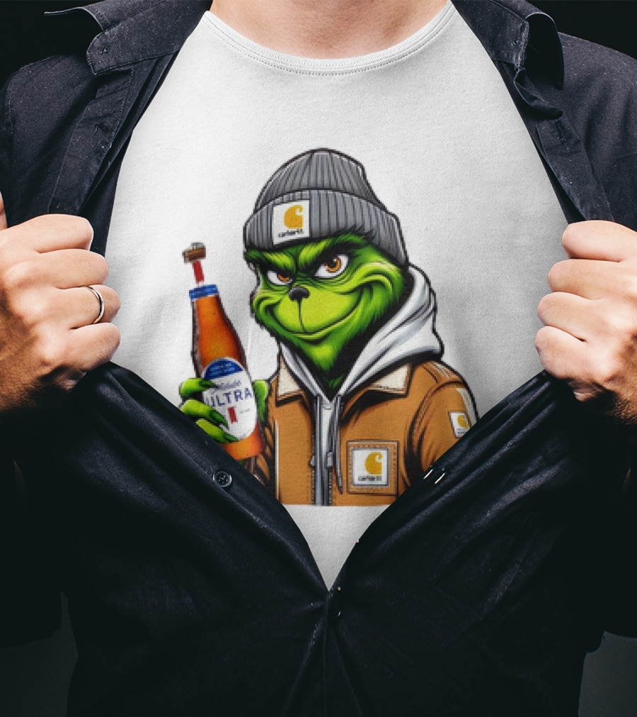 Grinch Michelob Ultra Carhartt Beanie And Jacket T-Shirt