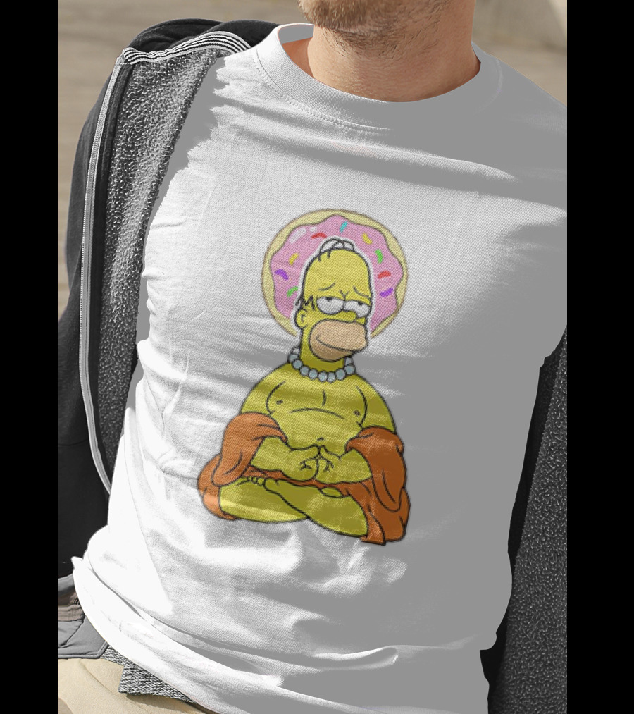 Simpsons Homer Buddha Donut Halo Meditation T-Shirt