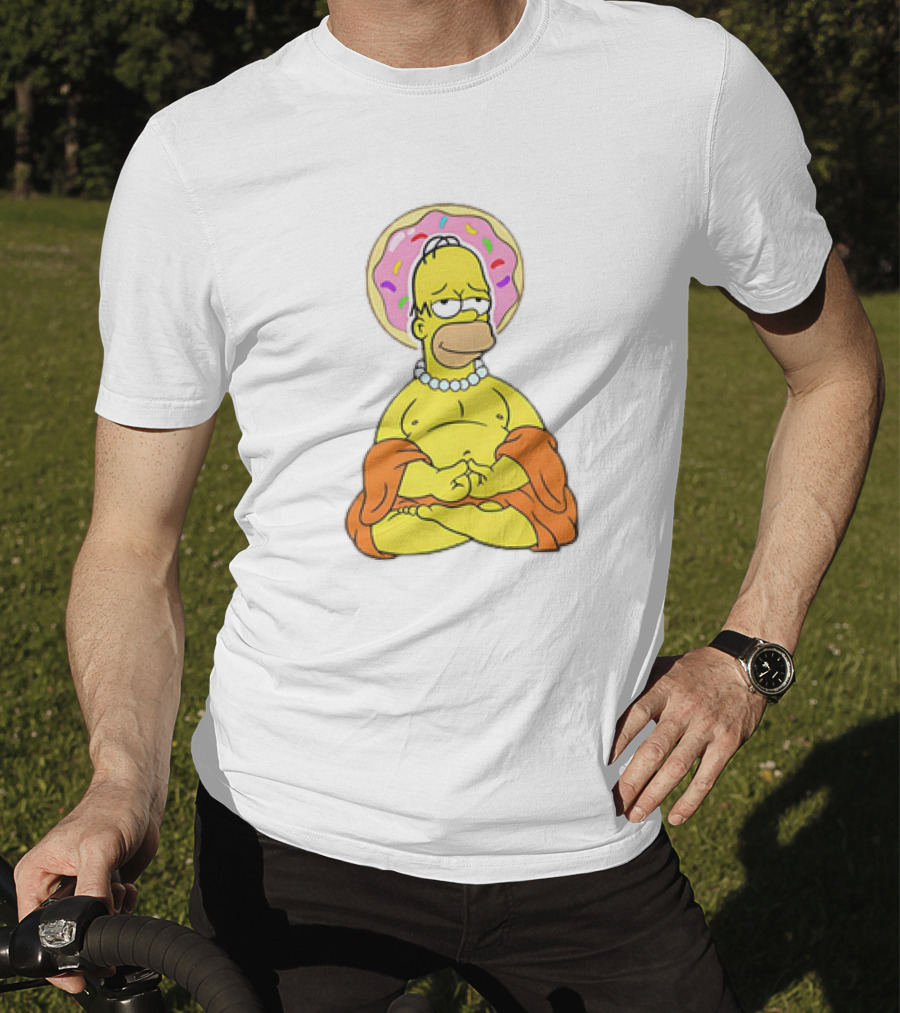 Simpsons Homer Buddha Donut Halo Meditation T-Shirt