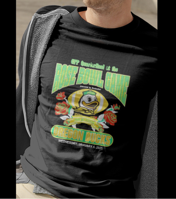 CFP Quarterfinal At The Rose Bowl Game Presented By Prudential Oregon Ducks Roses And Rivalries January 1, 2025 T-Shirt