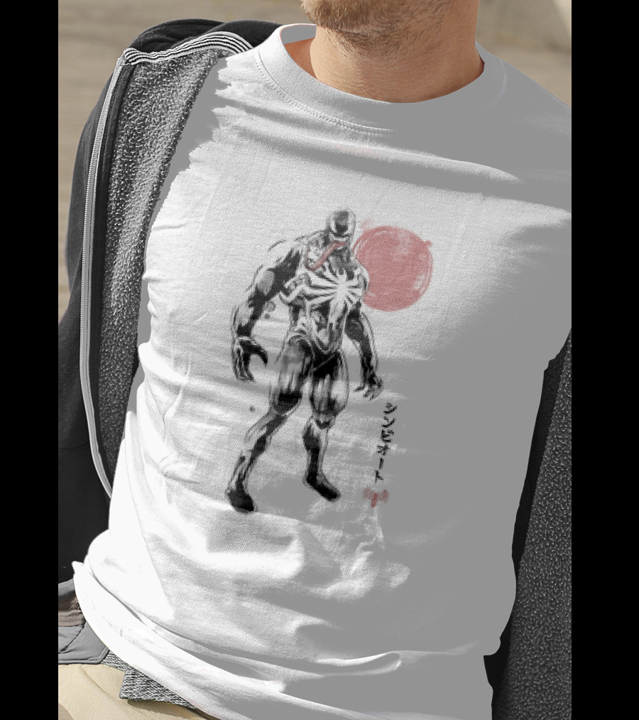 Venom Dark Symbiote Sumi-e Japanese Kanji Style Supervillain T-Shirt