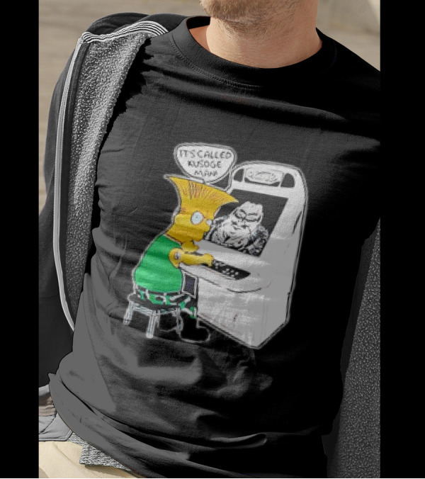 Bart Simpson It's Called Kusoge Man Playing Arcade Game T-Shirt