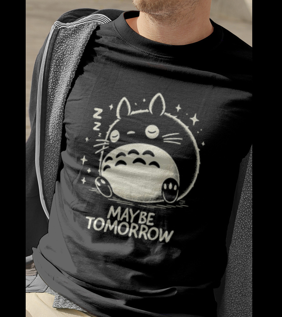 Napping Totoro Maybe Tomorrow Zzz Stars T-Shirt