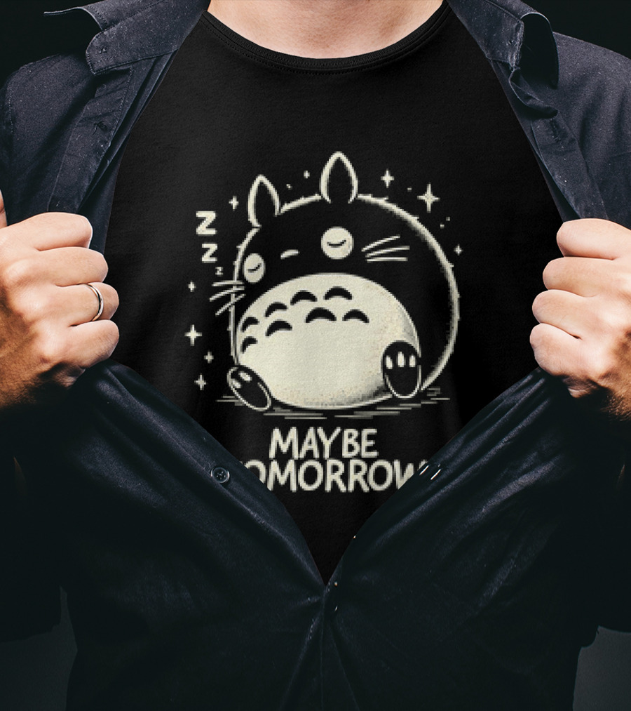 Napping Totoro Maybe Tomorrow Zzz Stars T-Shirt