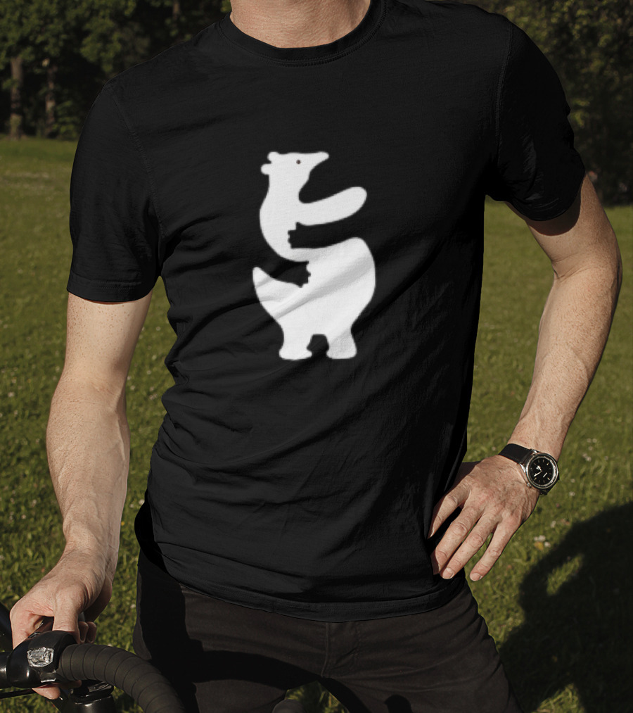 Polar Bear Hug Embrace Silhouette Funny T-Shirt