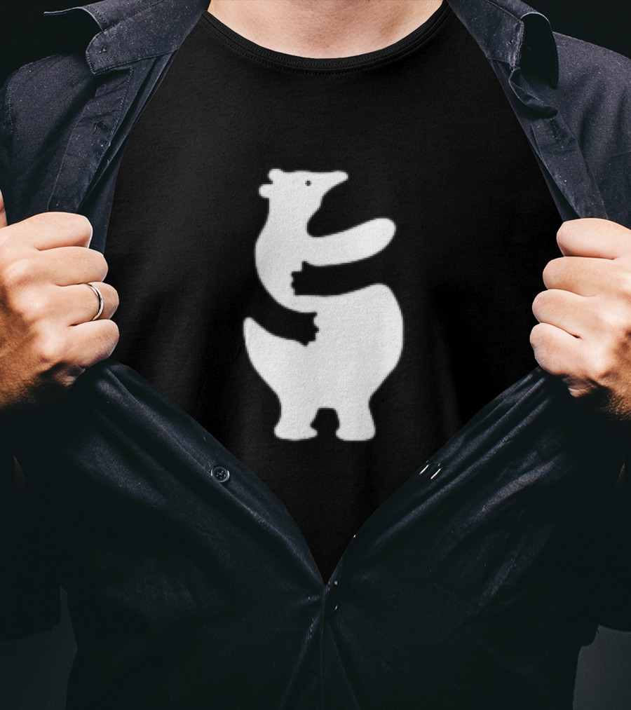 Polar Bear Hug Embrace Silhouette Funny T-Shirt