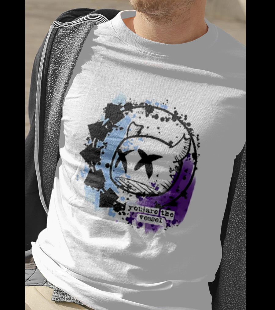 You Are The Vessel Hollow Knight Style Cute Ghost With Splattered Paint Background T-Shirt