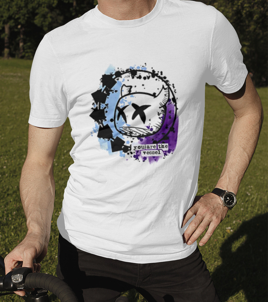 You Are The Vessel Hollow Knight Style Cute Ghost With Splattered Paint Background T-Shirt