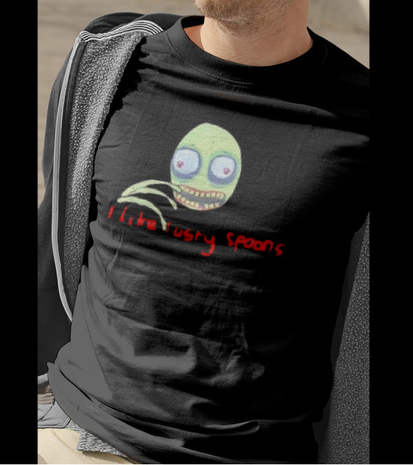 Salad Fingers I Like Rusty Spoons Green Character Face T-Shirt