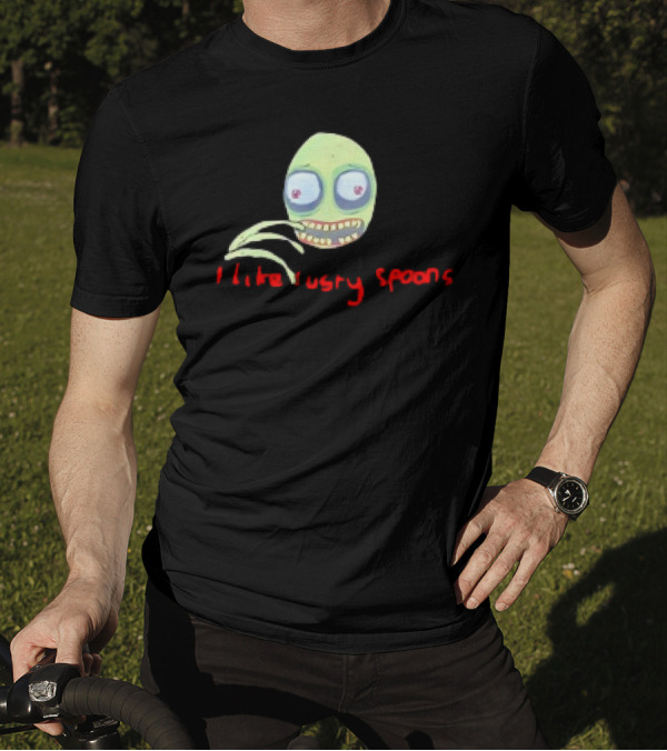Salad Fingers I Like Rusty Spoons Green Character Face T-Shirt