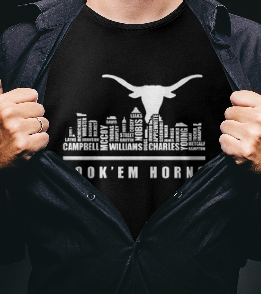 Texas Longhorns Hook Em Horns 2025 Campbell McCoy Williams Nobis Young Charles T-Shirt