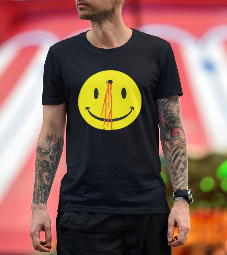 Wild Oats Shot Smiley Face Grunge T-Shirt
