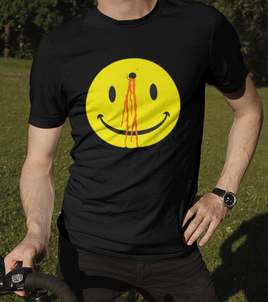 Wild Oats Shot Smiley Face Grunge T-Shirt